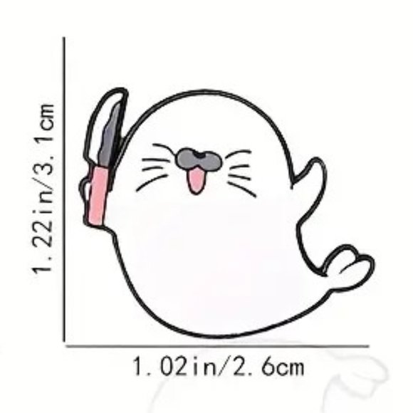 Seal Pin Baby with Knife Enamel Brooch Funny Bag Charm Backpack Whimsicle Funny - Picture 2 of 2